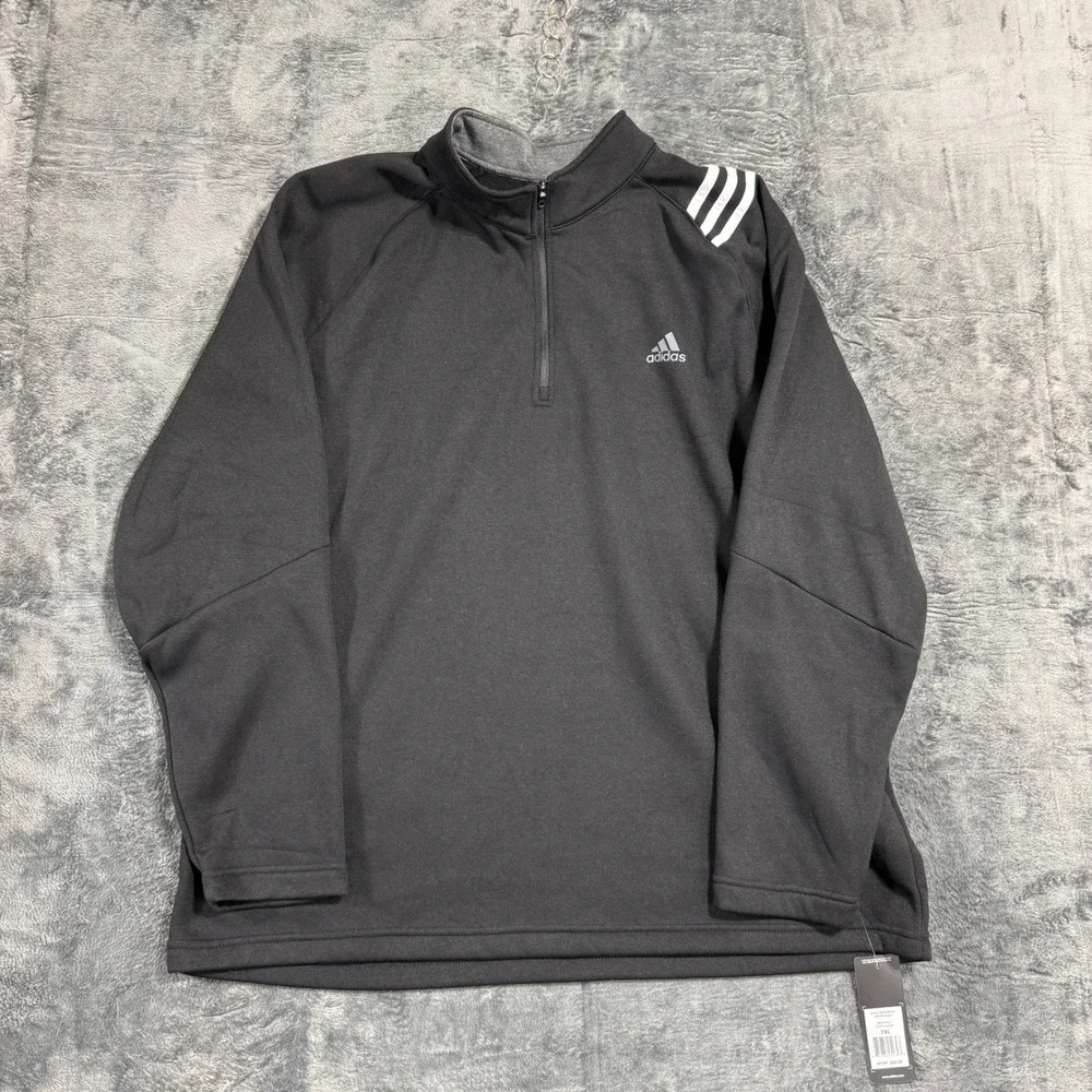 Adidas Golf Pullover Mens 2XL Black 1/4 Zip Fleece‎ ADVF19R751